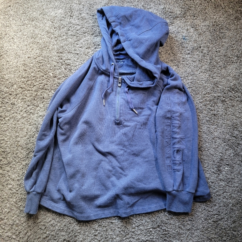Calvin Klein Performance Blue Long Sleeve Zip Up Hoodie